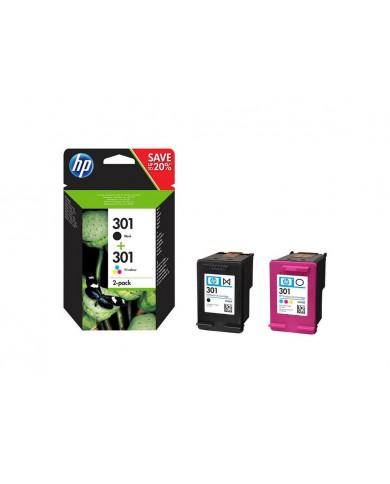 Tinta HP Nº 301 pack negro+ tricolor J3M81AE N9J72AEBL Tinta HP Nº 301 pack negro+ tricolor J3M81AE N9J72AEBL